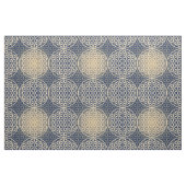 花 – スタンプ模様 – 青い砂 ファブリック (ヤード)