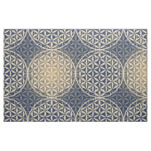 花 – スタンプ模様 – 青い砂 ファブリック (ファットクウォーター)