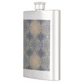 花 – スタンプ模様 – 青い砂 フラスク (左)