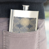 花 – スタンプ模様 – 青い砂 フラスク (インサイチュ)