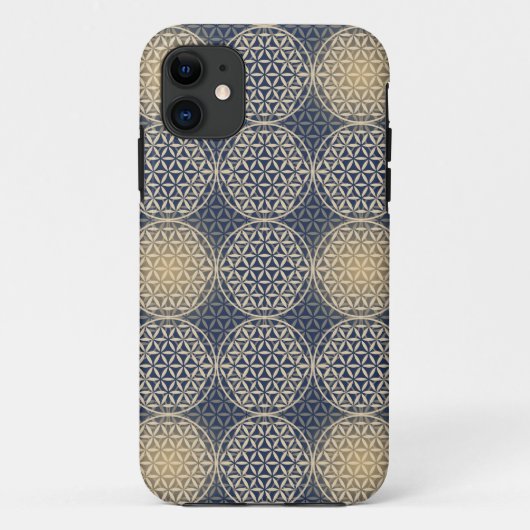 花 – スタンプ模様 – 青い砂 Case-Mate iPhoneケース (裏面)