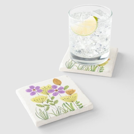 花 ストーンコースター (横)