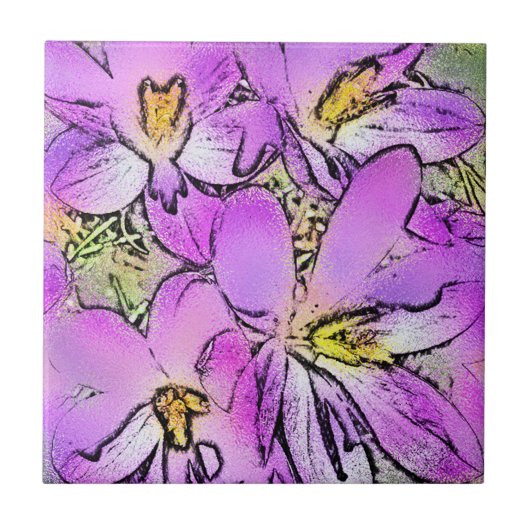 花 タイル (正面)