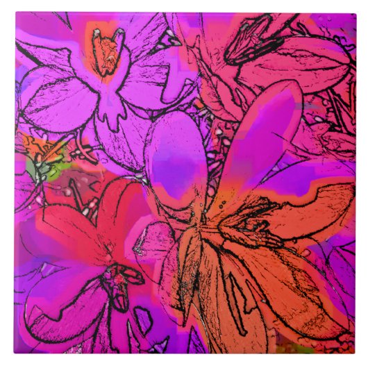 花 タイル (正面)