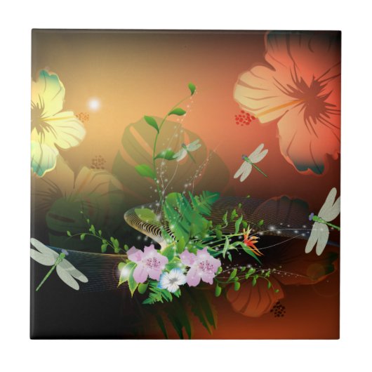 花 タイル (正面)