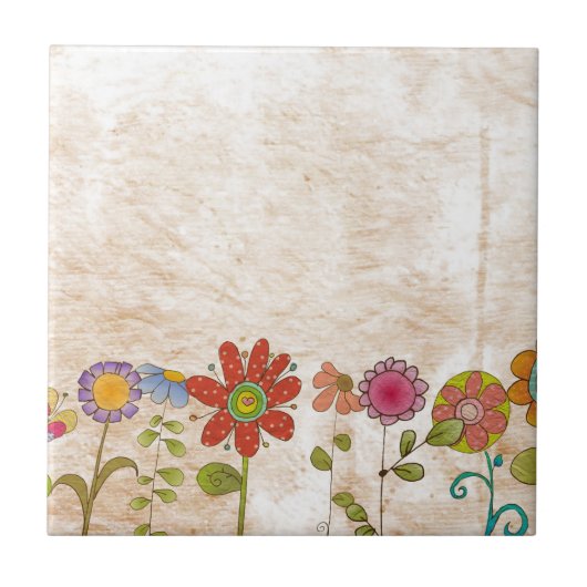 花 タイル (正面)
