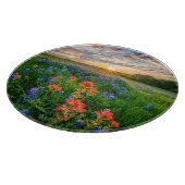 花 |テキサス州ブルーボンネット&インディアンペイントブラシ カッティングボード (角)