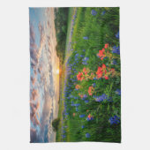 花 |テキサス州ブルーボンネット&インディアンペイントブラシ キッチンタオル (縦)