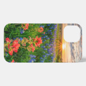 花 |テキサス州ブルーボンネット&インディアンペイントブラシ iPhoneケース (裏面横)