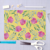 花(デザイン15黄色/オレンジ系) 薄葉紙 (クラフト)