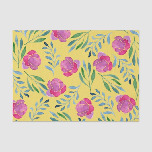 花(デザイン15黄色/オレンジ系) 薄葉紙 (正面)