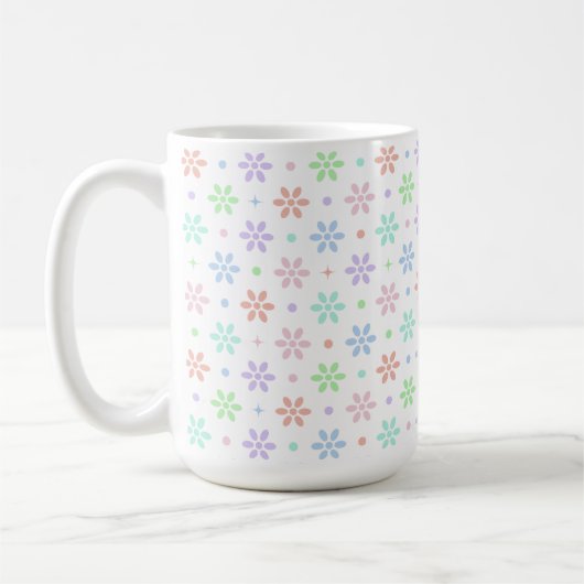 花+ドット+スパークル コーヒーマグカップ (左)