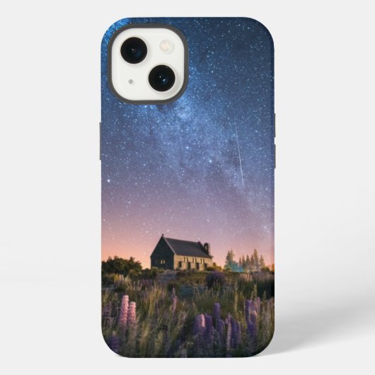 花 | ニュージーランド テカポ湖のルピナスの花 iPhoneケース (裏面)