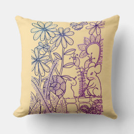 花、ネズミ、カタツムリと背中を押す クッション