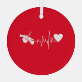 花 – ハイビスカス植物 ガラスオーナメント (裏面)