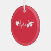 花 – ハイビスカス植物 ガラスオーナメント (正面左)