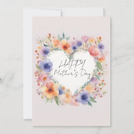 花 ハート型 幸せな母の日 招待状