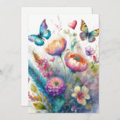 花、ハート、蝶 シーズンカード (正面/裏面)