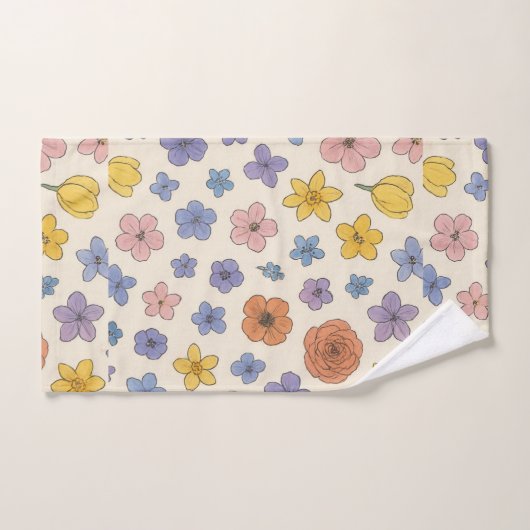 花 バスタオルセット (ハンドタオル)