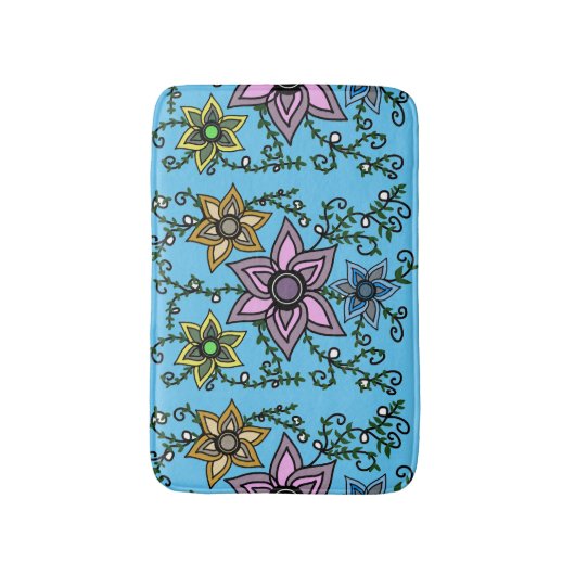 花 バスマット (正面縦)