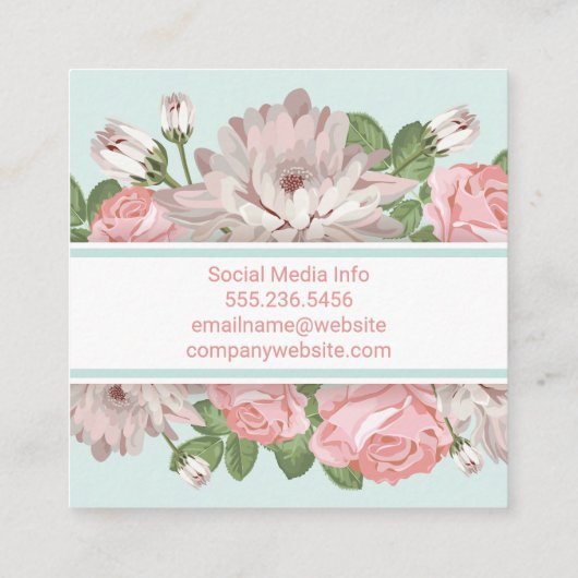 花 |バラ スクエア名刺 (裏面)