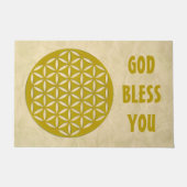 花 – パンチ金ゴールド+アイディア ドアマット (正面)