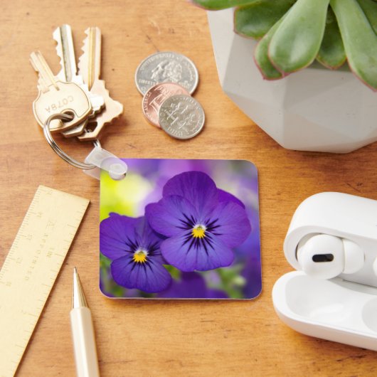 花 |パープルパンジー キーホルダー (デスク)