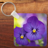 花 |パープルパンジー キーホルダー (正面)