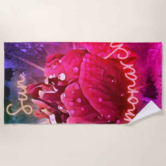 花 ビーチタオル (正面)