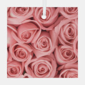 花 |ピンクのバラ ガラスオーナメント (裏面)