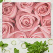 花 |ピンクのバラ キッチンタオル (折り畳み)