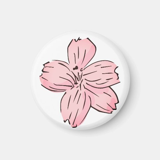 花、ピンク色の花 マグネット (正面)