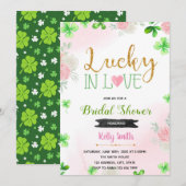 花 ピンク 恋愛 幸運 招待状 (正面/裏面)