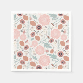 花 ピンク 青 植物学 スタンダードカクテルナプキン