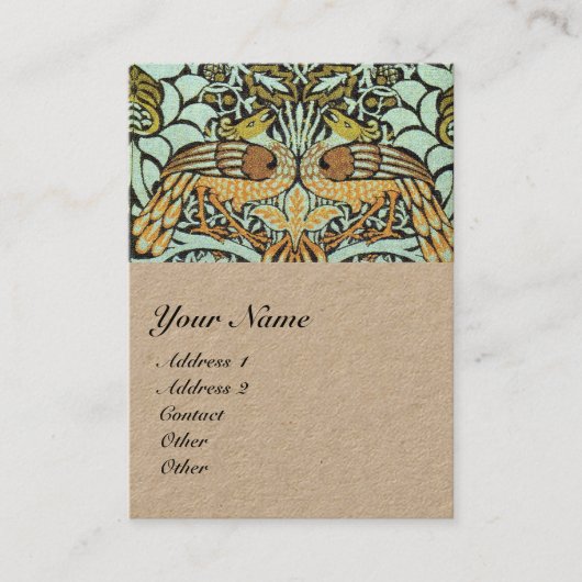 花、ピーコックとドラゴンモノグラムクラフト 名刺 (正面)