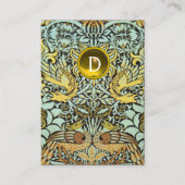 花、ピーコックとドラゴンモノグラムクラフト 名刺 (裏面)