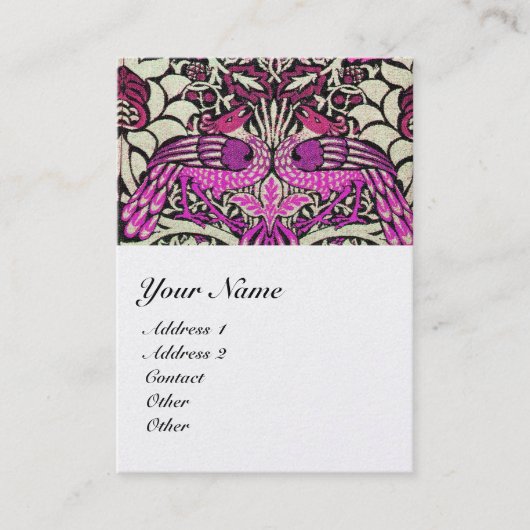 花、ピーコックとドラゴンモノグラム真珠 名刺 (正面)