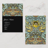 花、ピーコックとドラゴンモノグラム 名刺 (正面/裏面)