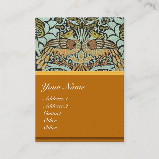 花、ピーコックとドラゴンモノグラム 名刺 (正面)