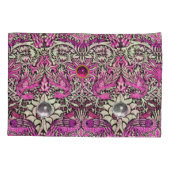 花，ピーコック，ドラゴン，ピンクの白い宝石 枕カバー (裏面-左)