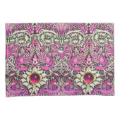 花，ピーコック，ドラゴン，ピンクの白い宝石 枕カバー (正面右)