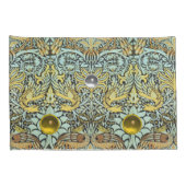 花、ピーコック、ドラゴン、黄色い白い宝石の石 枕カバー (裏面-右)