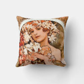 花、ファインアートのアルフォンス島のミュシャ クッション (裏面)