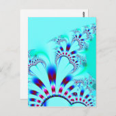 花 · フラクタルの芸術 · ターコイズ ポストカード (正面/裏面)