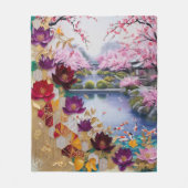 花 フリースブランケット (正面)