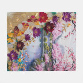 花 フリースブランケット (正面(横))