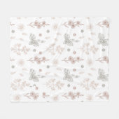 花 フリースブランケット (正面(横))