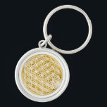 花/フル金ゴールド キーホルダー<br><div class="desc">スピリチュアルシンボルART by EDDA Frehlich | The Flower of Lifeは、オリジナルの言語である。それは聖なる幾何学の調和と完成を放射し、無限と完全な秩序を表す。</div>