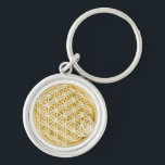 花/フル金ゴールド キーホルダー<br><div class="desc">スピリチュアルシンボルART by EDDA Frehlich | The Flower of Lifeは、オリジナルの言語である。それは聖なる幾何学の調和と完成を放射し、無限と完全な秩序を表す。</div>