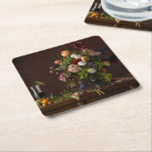 花 |フローラ配置 スクエアペーパーコースター (アングル)